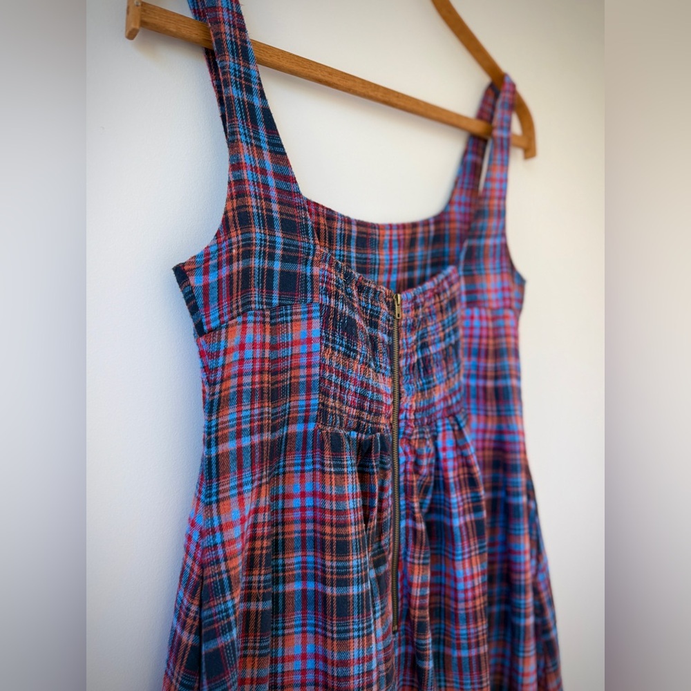 NWOT Laura Daisy Irish Cotton Flannel Tank Circle Pocketed Midi Grunge Dress - Picture 11 of 13